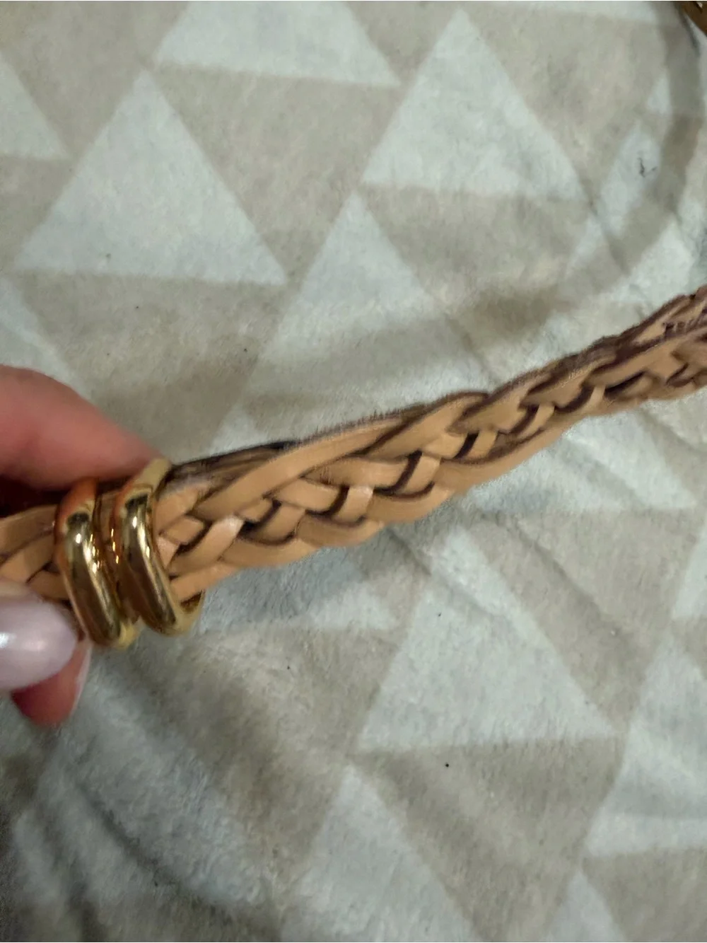 J crew Skinny braided belt in Italian leather